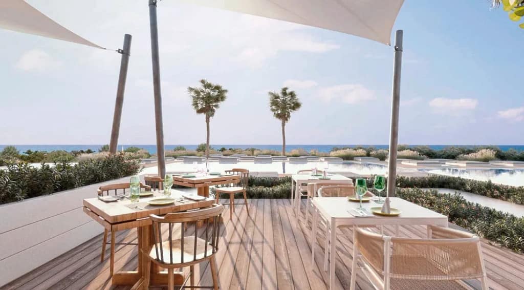 Restaurantterrasse im Amàre Beach Hotel Sancti Petri mit Meerblick auf den Atlantik