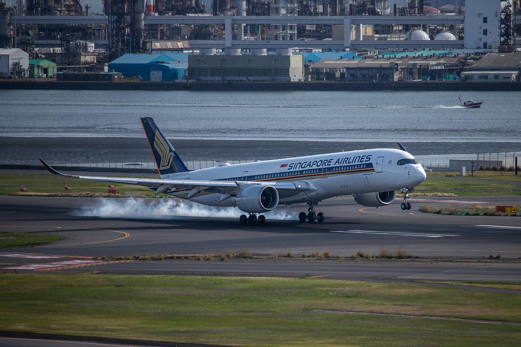 Singapore Airlines Airbus A350-900 beim Landen – Symbolbild zum längsten Flug der Welt New York–Singapur