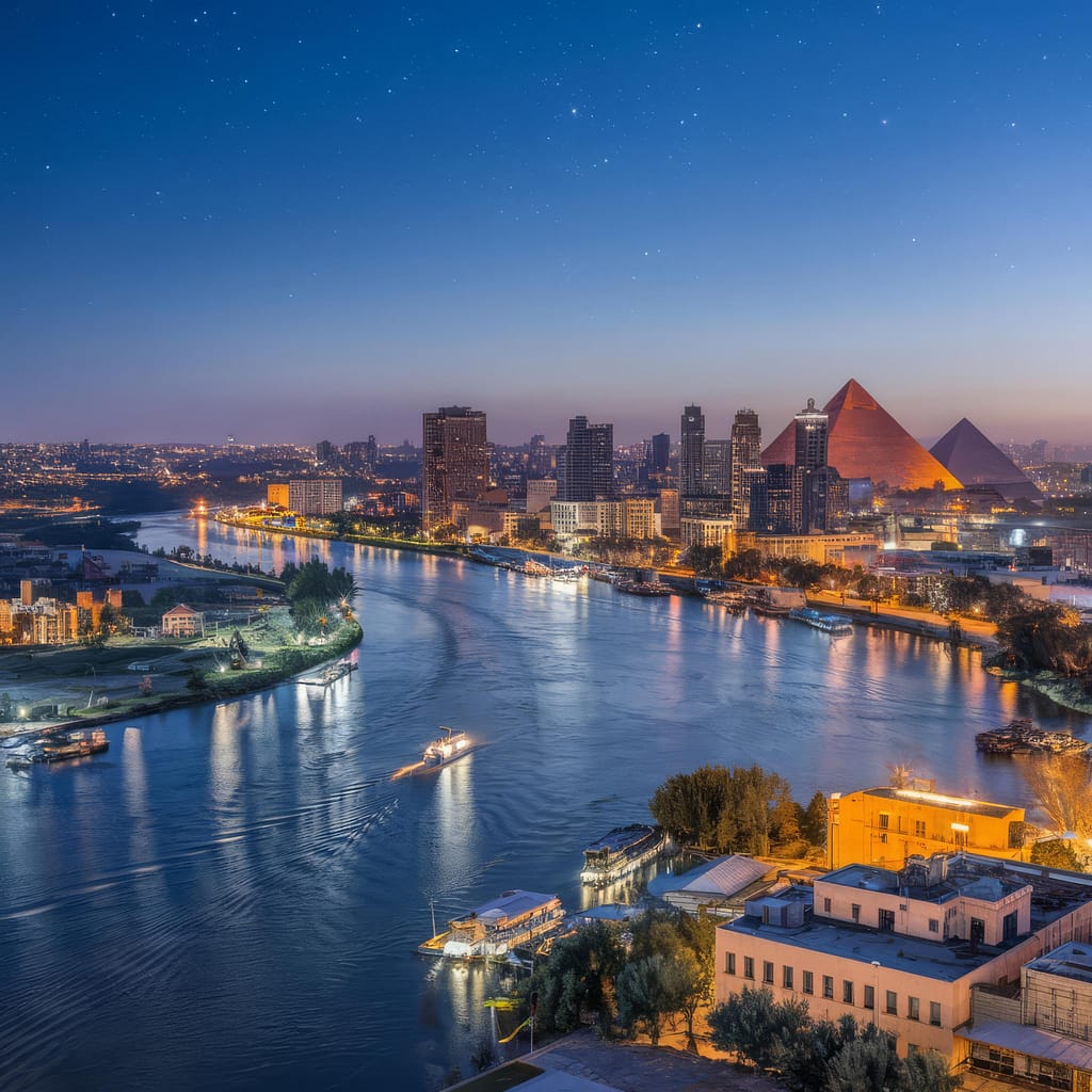 Skyline von Kairo am Nil