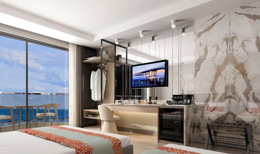 Modernes Hotelzimmer mit Meerblick im Sentido Palmeras Lumare in Konakli bei Alanya, Zimmerbeispiel zur Neueröffnung 2026